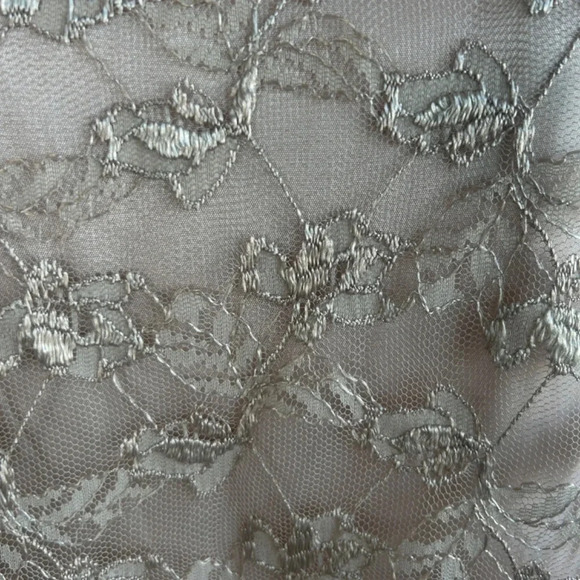 Kelly Bishop Evening Mauve Pink Formal Maxi Dress Scalloped Lace Wedding NWT 18 - Picture 5 of 12
